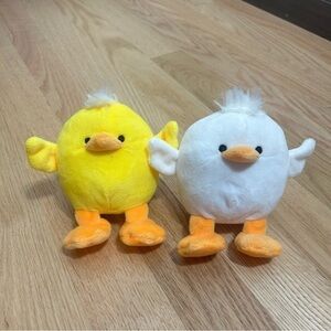 Dandee Chick Plush Bundle Lot White Yellow Chicken Cuddly